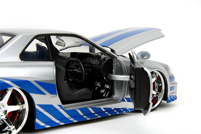 Jada 1:24 Brian’s 2002 Nissan Skyline GT-R34 (Silver) – Fast & Furious - Imagen 4