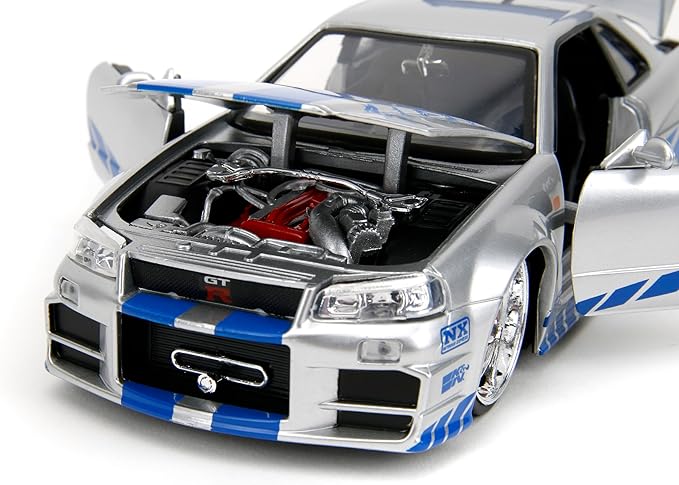 Jada 1:24 Brian’s 2002 Nissan Skyline GT-R34 (Silver) – Fast & Furious - Imagen 3