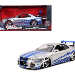 Jada 1:24 Brian’s 2002 Nissan Skyline GT-R34 (Silver) – Fast & Furious