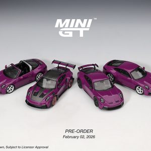 *PREORDEN* Mini GT 1:64 Porsche 911 (992.1) Rubystone Red Set of 4 – Special Edition