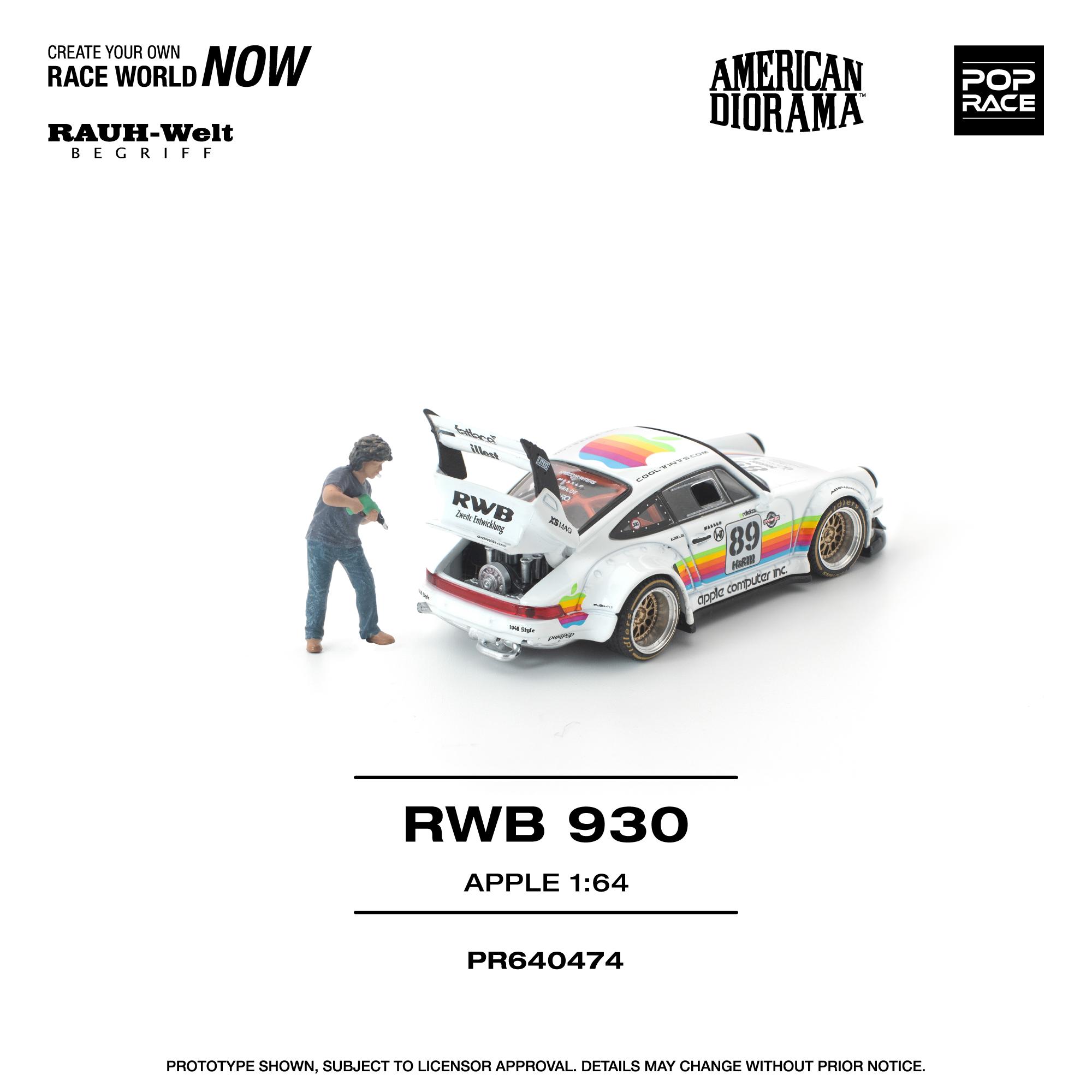 *PREORDEN* Pop Race 1:64 Porsche RWB 930 APPLE con figura - Imagen 2