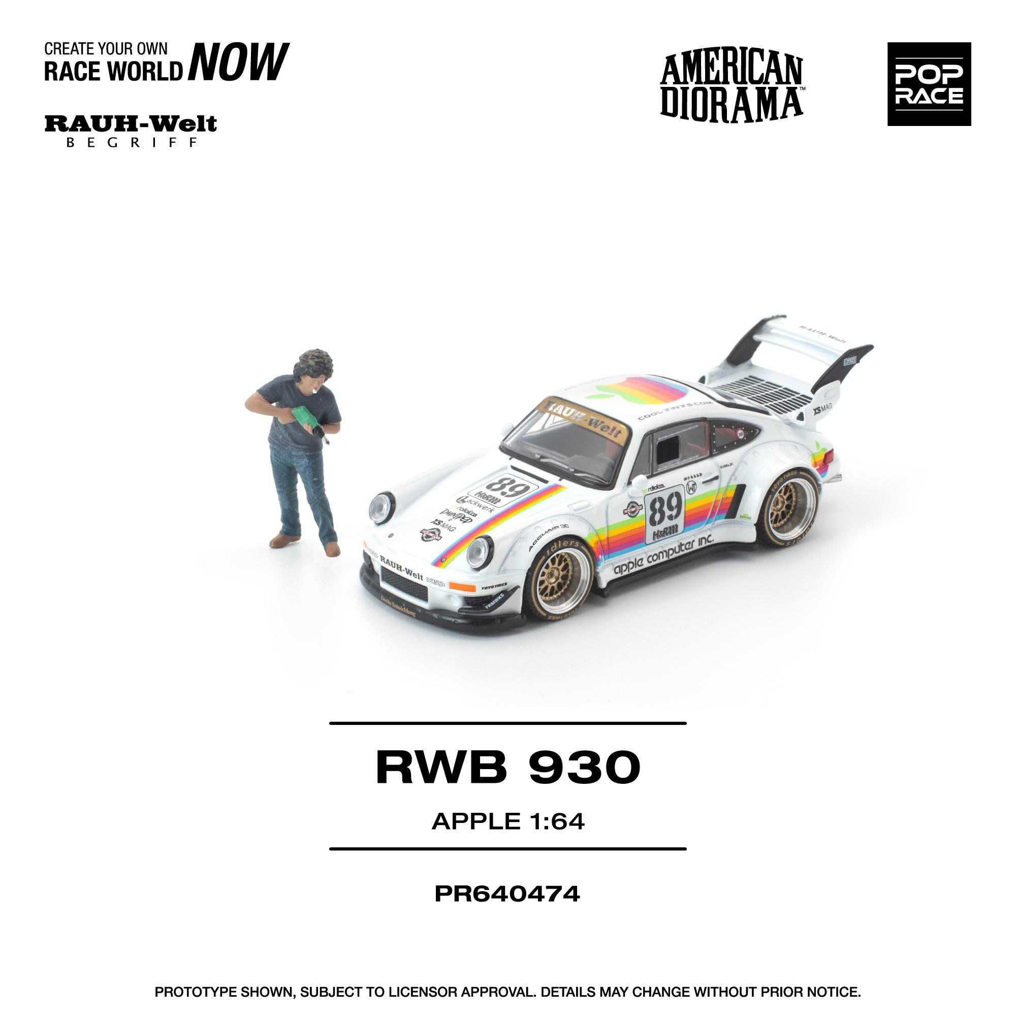 *PREORDEN* Pop Race 1:64 Porsche RWB 930 APPLE con figura - Imagen 3