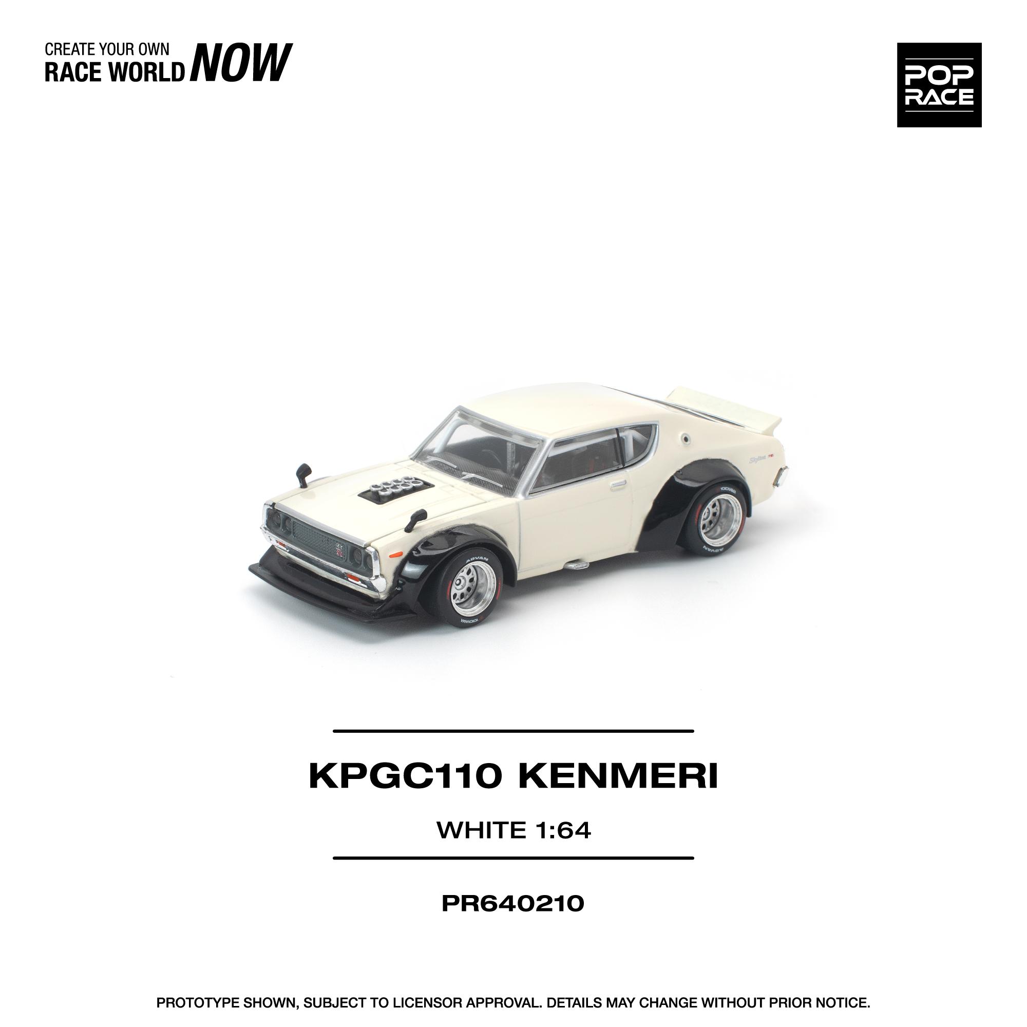 *PREORDEN* Pop Race 1:64 Nissan KPGC110 KENMERI Blanco