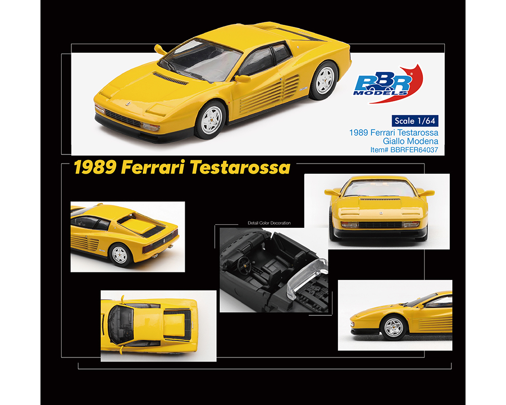 *PREORDEN* BBR Models 1:64 1989 Ferrari Testarossa Giallo Modena - Imagen 2