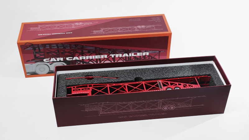 GCD 1:64 Car Carrier Trailer (Niñera) – Rojo (para 10 carros 1/64)