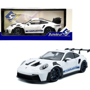 Solido 1:18 Porsche 911 GT3 RS – white with blue stripes – 2024