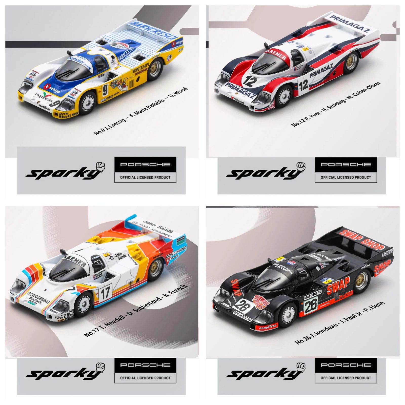 Sparky 1:64 Porsche 956 No.12 Le Mans 24Hrs (Varios equipos)
