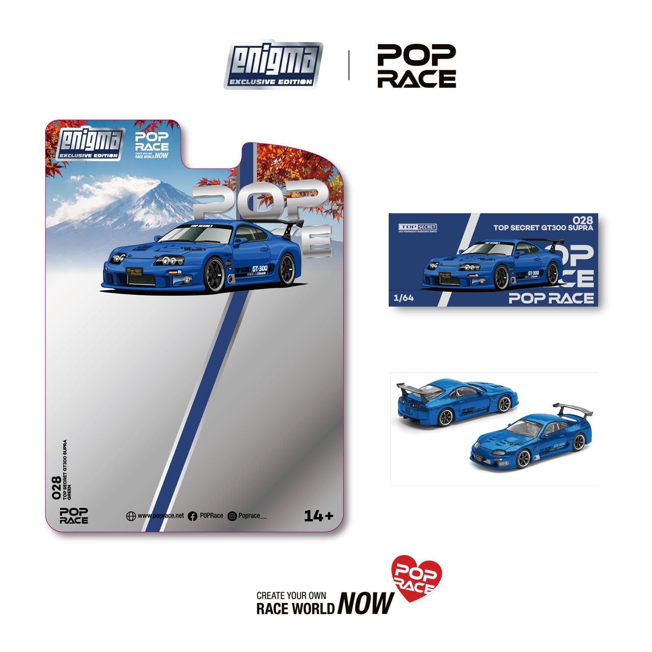 *PREORDEN* POPRACE 1/64 Toyota TOP SECRET SUPRA GT500 (A80) Enigma Exclusive
