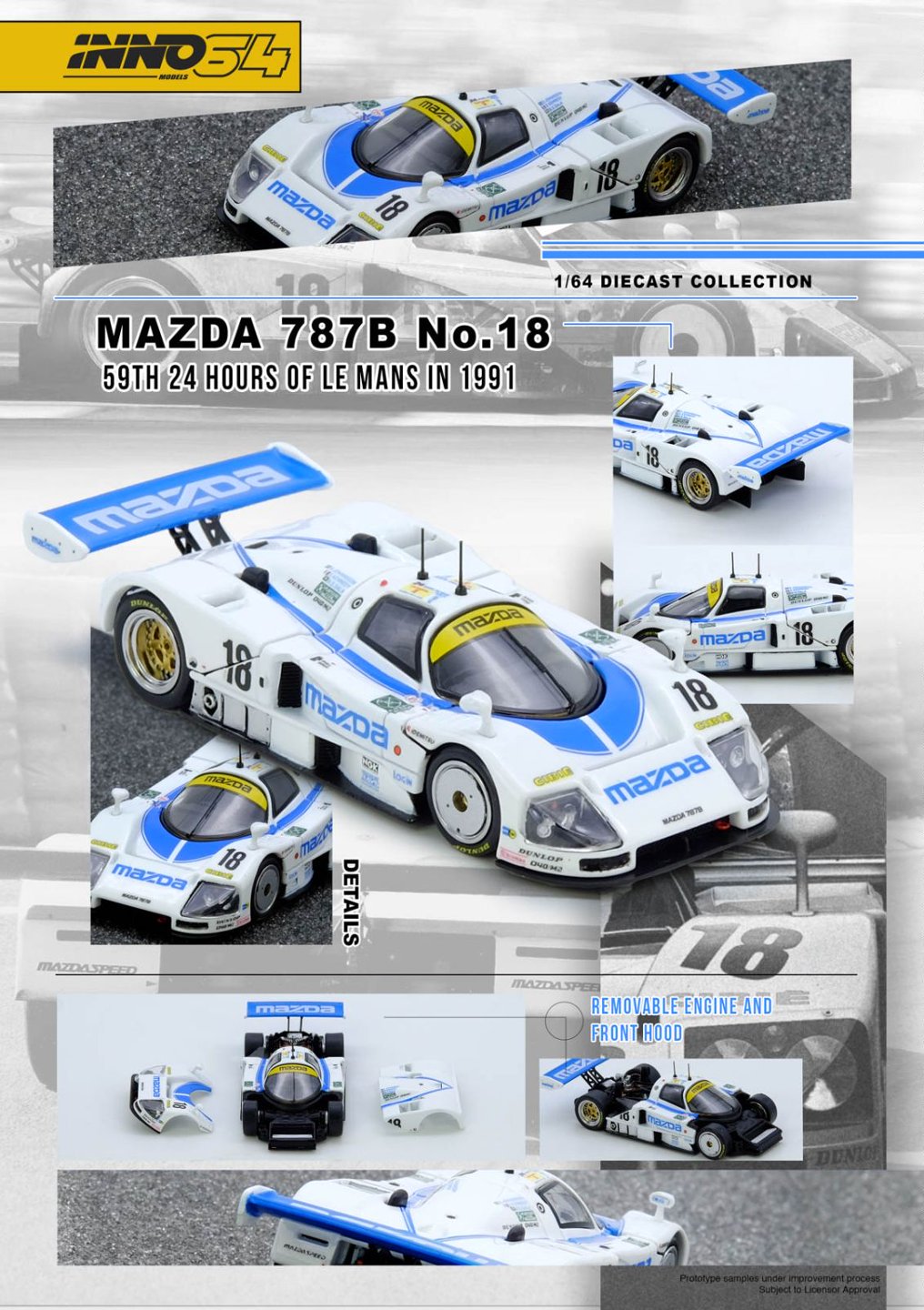 *PREORDEN* INNO64 MAZDA 787B No.18 59th 24 Hours Le Mans 1991 - Imagen 3