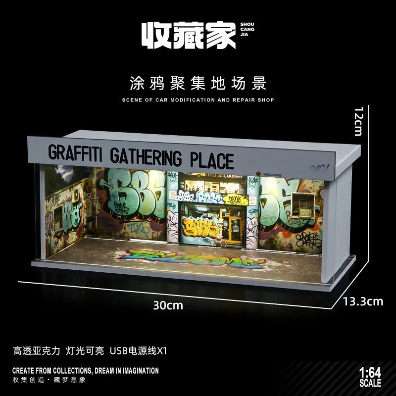 Shou Cang Jia Diorama 1:64 Grafitti con luz led