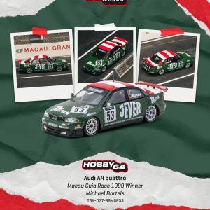 *PREORDEN* Tarmac Works 1:64 Audi A4 quattro Macau Guia Race 1999 Winner Michael Bartels