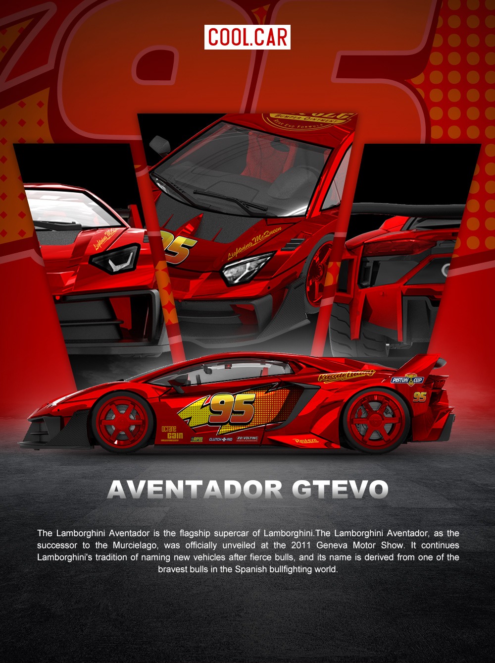 *PREORDEN* Cool Car 1:64 Lamborghini GT EVO Lightning McQueen