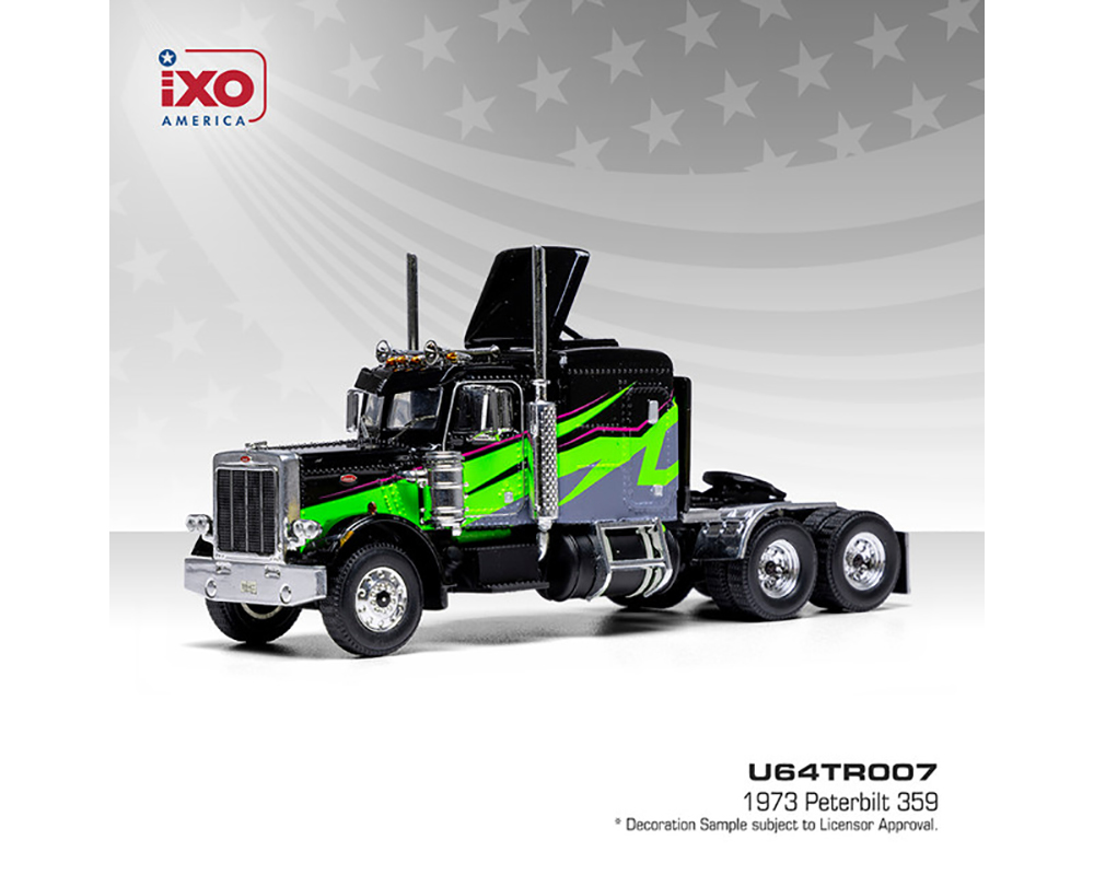 *PREORDEN* IXO Models 1:64 1973 Peterbilt 359 – Black and Lime