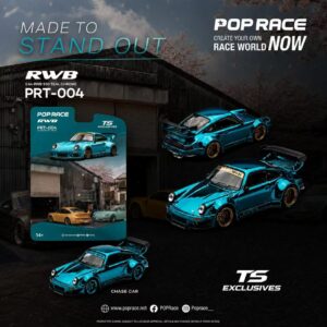 *PREORDEN* Pop Race 1:64 Porsche RWB930 TEAL CHROME
