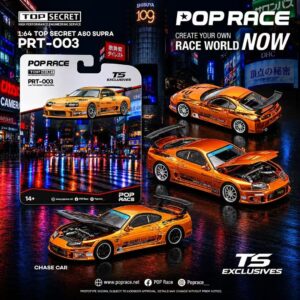 *PREORDEN* Pop Race 1:64 Toyota Supra GT300 Naranja Cromado