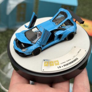 PGM 1:64 Lamborghini Aventador Azul Base Circular