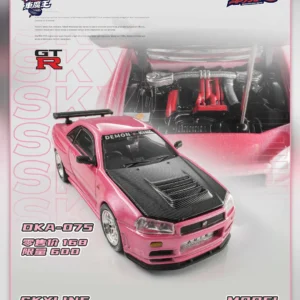 Demon King 1:64 Skyline GTR R34 Rosa Cool Car 2026 (Apertura de capó)