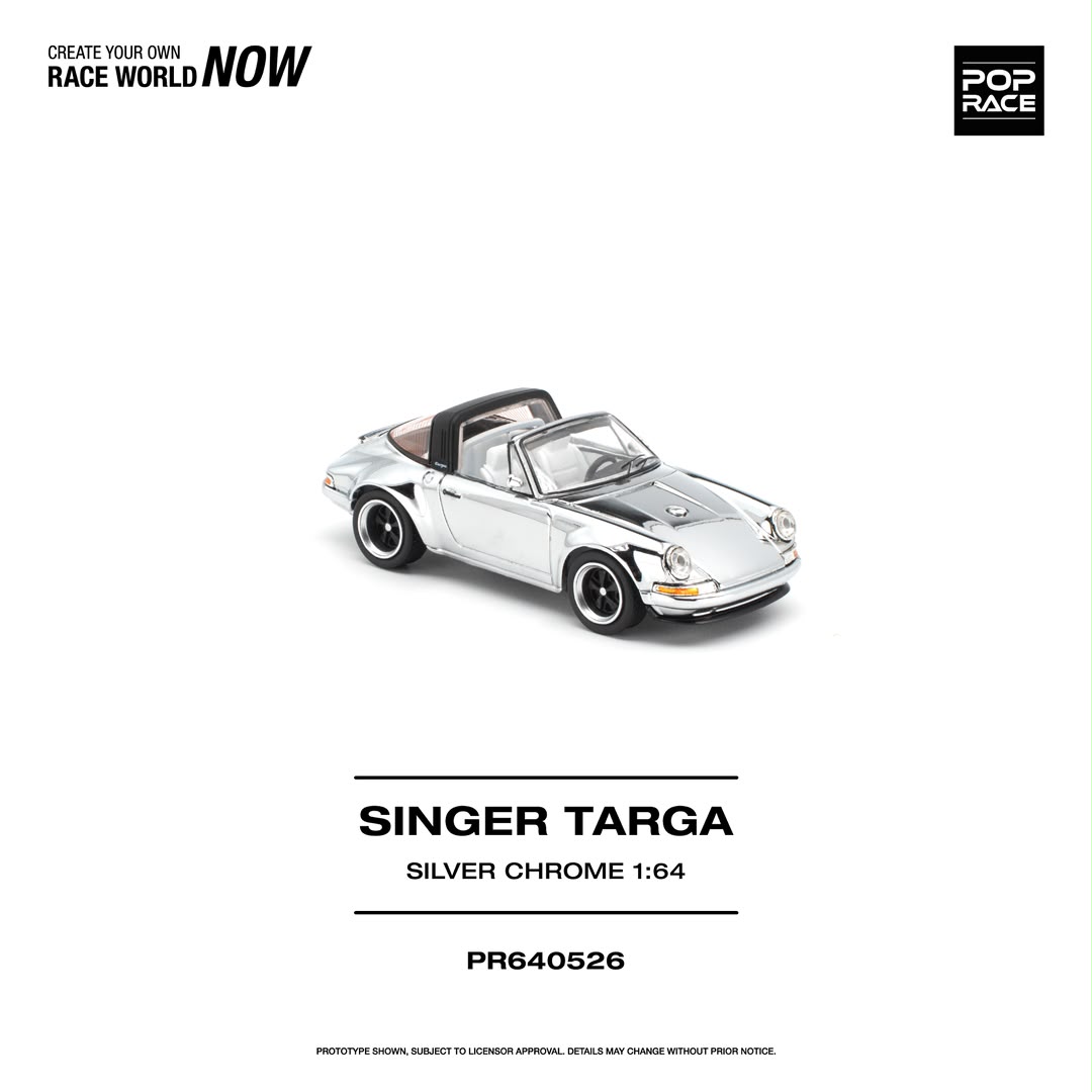 *PREORDEN* Pop Race 1:64 Porsche Targa 911 964 Silver Chrome - Imagen 2