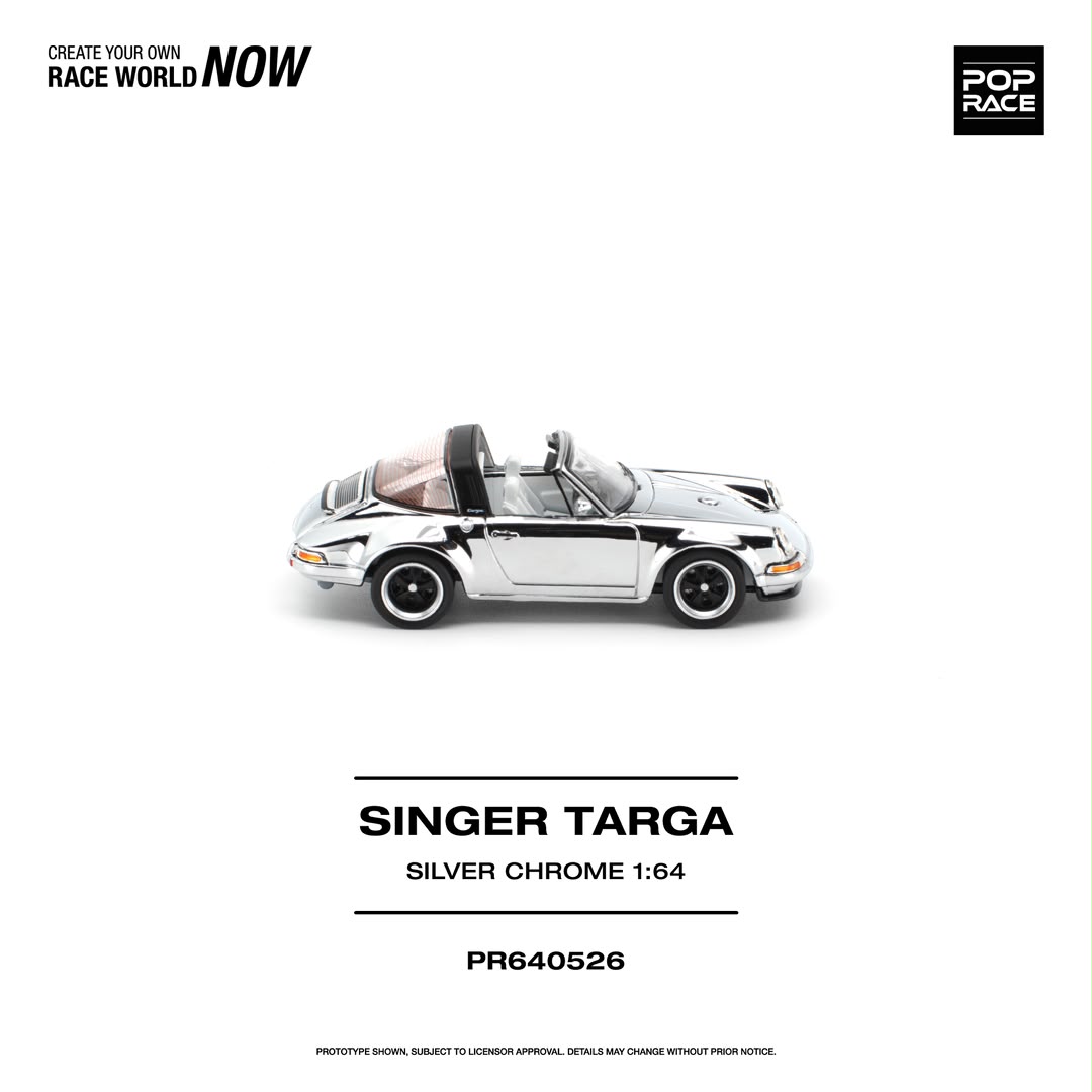*PREORDEN* Pop Race 1:64 Porsche Targa 911 964 Silver Chrome - Imagen 3