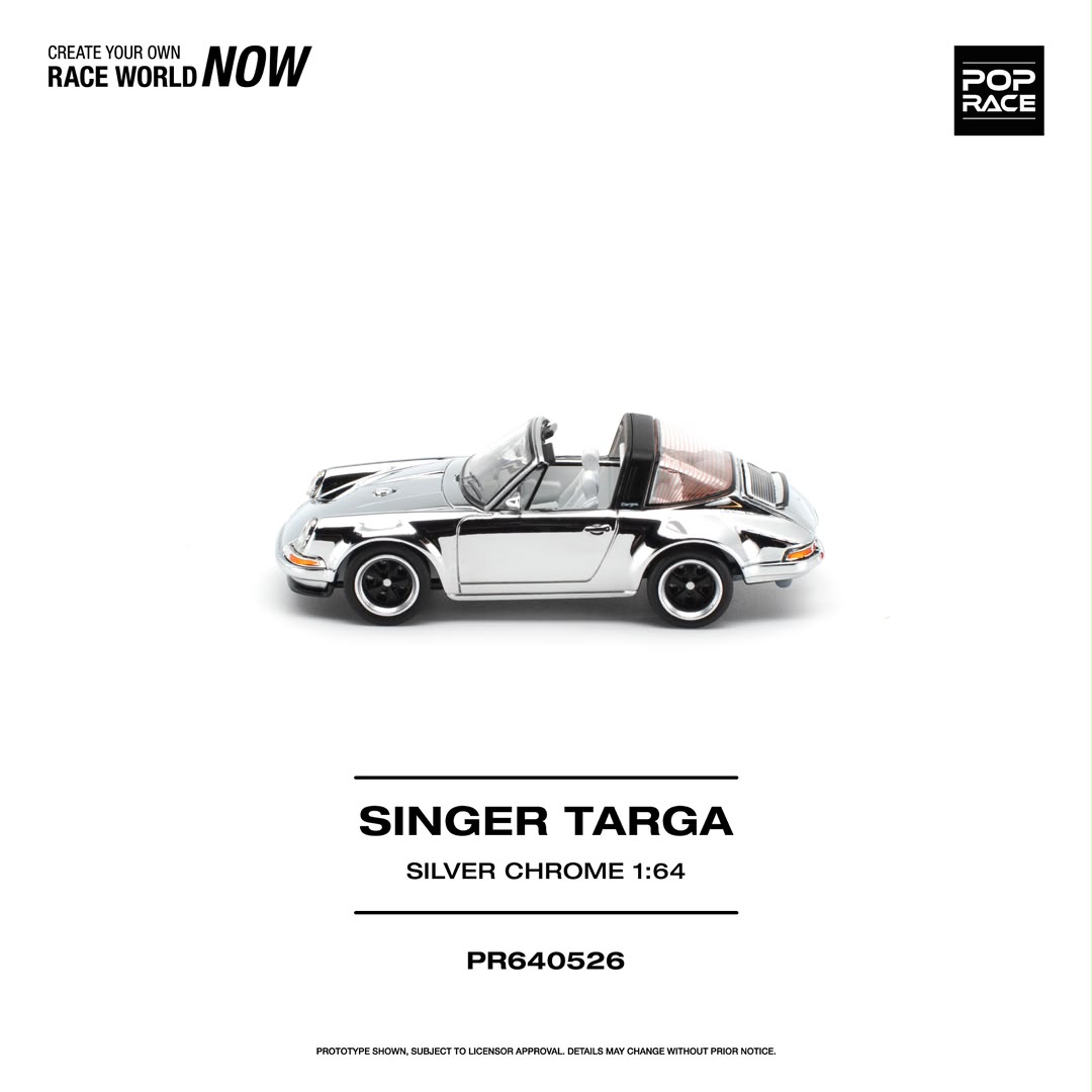 *PREORDEN* Pop Race 1:64 Porsche Targa 911 964 Silver Chrome - Imagen 4