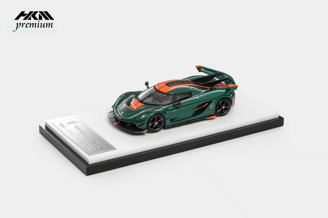 HKM Premium 1:64 Koenigsegg Jesko Attack Fibra de Carbono Verde - Imagen 5