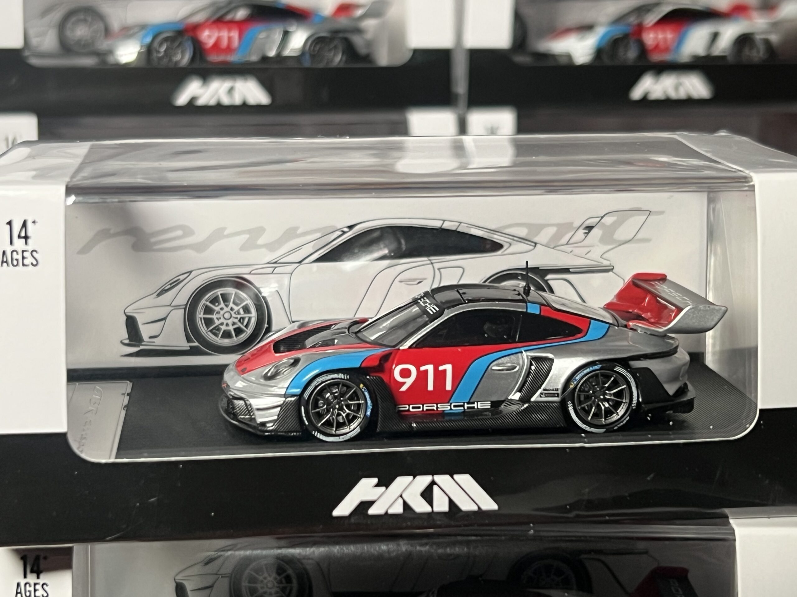 HKM 1:64 PORSCHE 992 GT3 R #911 RENNSPORT 1/64 GRIS