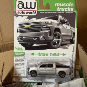 Auto World 1:64 2026 2019 Chevrolet Silverado High Country Silver Ice