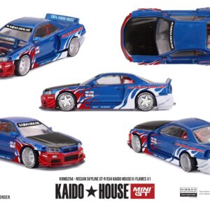*PREORDEN* Kaido House x Mini GT 1:64 Nissan Skyline GT-R R34 Kaido House Flames V1