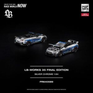 *PREORDEN* Pop Race 1:64 Nissan LB-WORKS 35GT-R Final Edition Silver Chrome