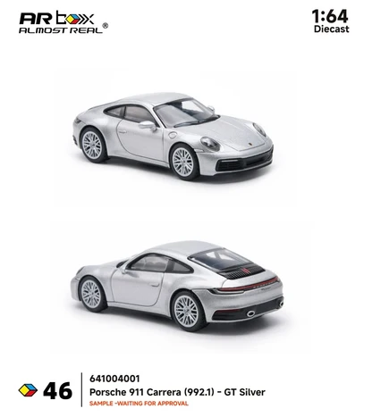 Almost Real 1:64 Porsche 911 Carrera 992.1 GT Silver - Imagen 3