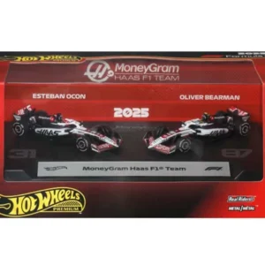 Hot Wheels 1:64 F1 2-Pack 2025 Racing Premium Team MoneyGram Haas Esteban Ocon #31 / Oliver Bearman #87