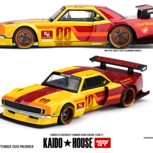 *PREORDEN* Kaido House x Mini GT Chevrolet Camaro Kaido Racing Team V1- Red with Yellow Two-Tone