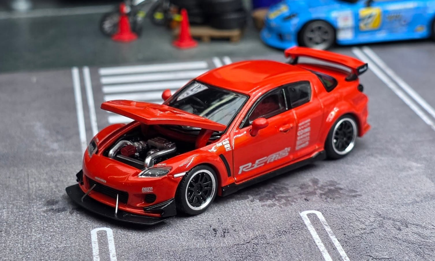 Pop Race 1:64 Enigma Exclusive Mazda RX8 Re-Amemiya Rojo - Imagen 2