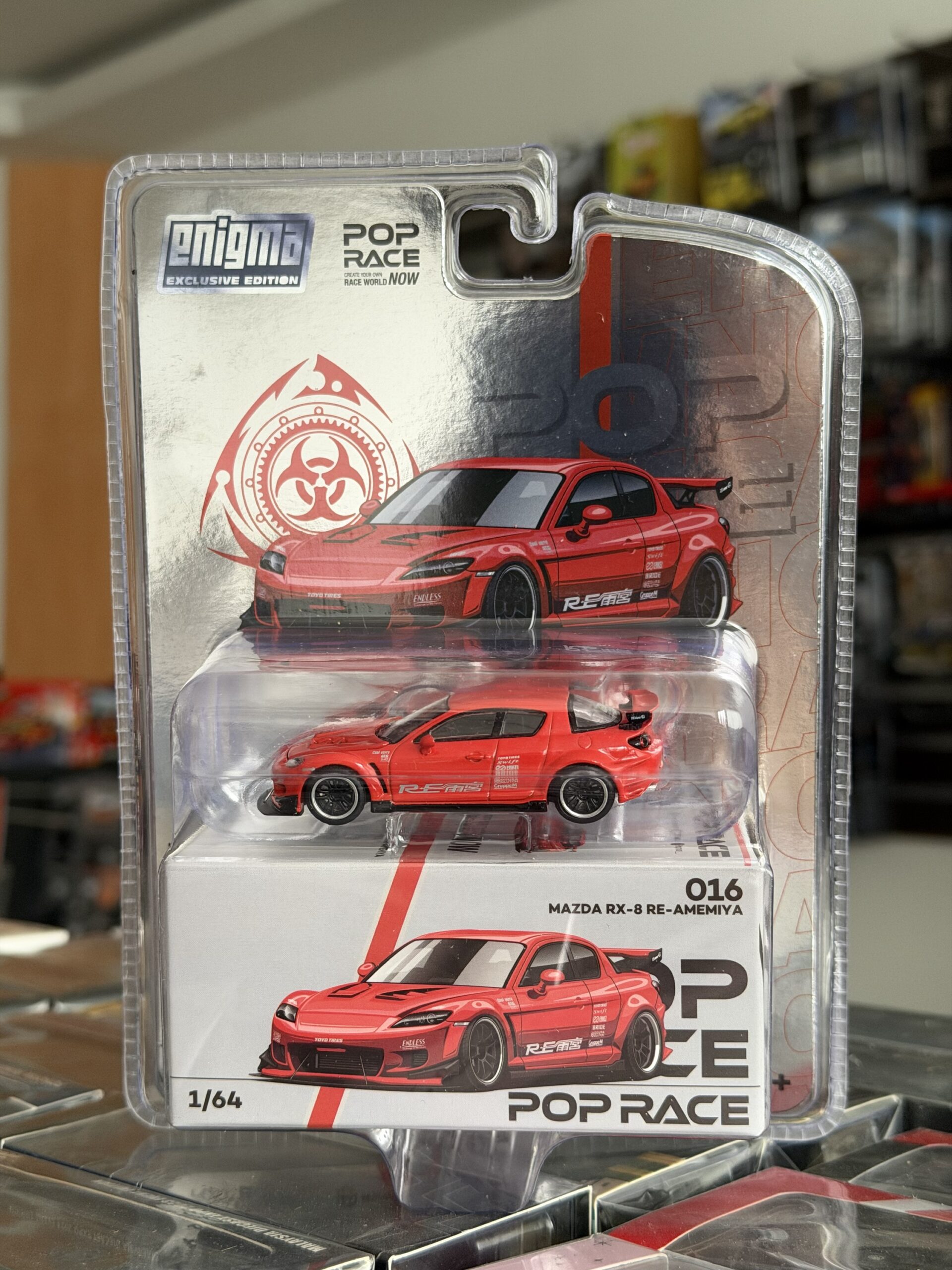 Pop Race 1:64 Enigma Exclusive Mazda RX8 Re-Amemiya Rojo - Imagen 4